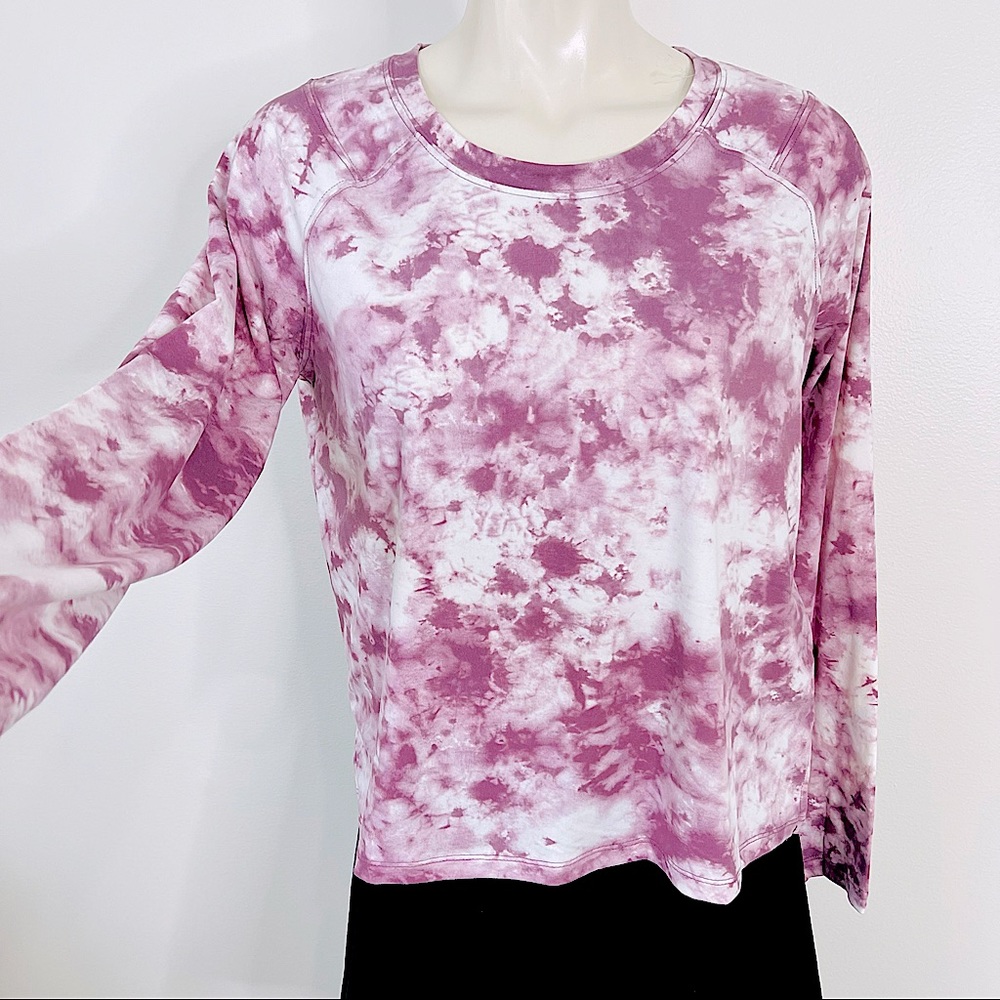 RBX SWEATSHIRT moisture wicking Flexibility PEACH SKIN stylish marbled purple M - Picture 1 of 11